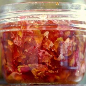 Home made rose petal oil